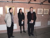 Cecilio Tieles en la exposición del pintor Adrià Ruera organizada por laAssociació Cultural Catalana-Iberoamericana y MariaEstradé,  Regidora de Cultura del