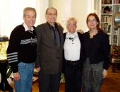 Cecilio y Xiomara Suárez en el domicilio del compositor, traductor y ensayista, Ramón Barce y su esposa, Elena Martín en noviembre 2004.